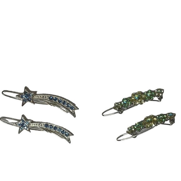 Sparkly 90s hair clips vintage 2 sets - Picture 3 of 5